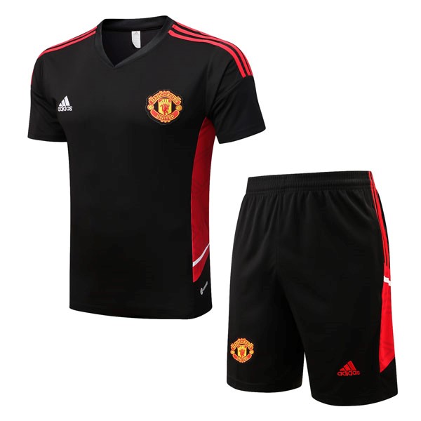 Camiseta Entrenamiento Manchester United Conjunto Completo 2022/2023 Negro